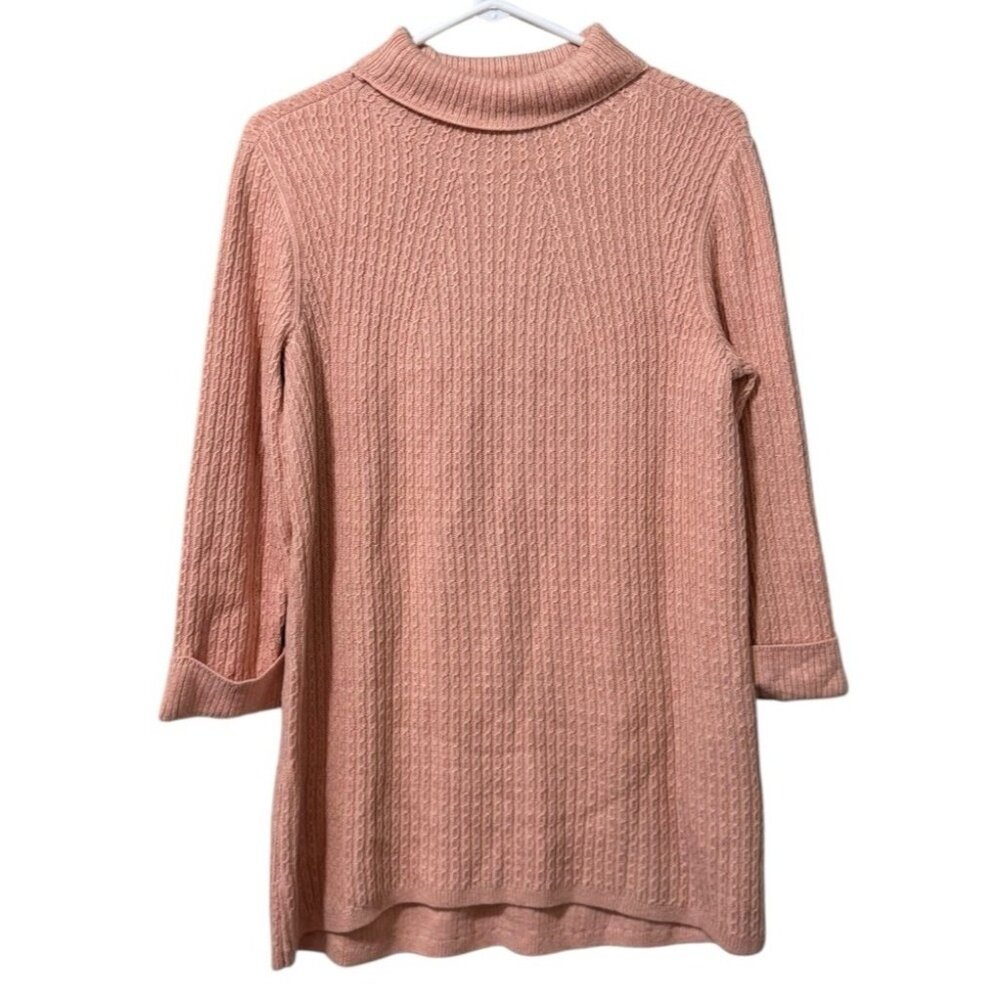 Lands End Women Size Small Long Sleeve Knit Turtleneck Sweater Knit Cotton Blend